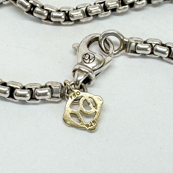 David Yurman 3.6mm Box Chain Necklace .925 18K Gold Hangtag - Picture 4 of 6